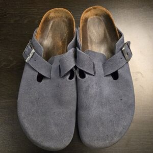 Birkenstock Boston Suede Clogs Mens Size 8 Navy Blue